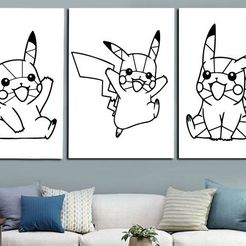 a21f62d3dff1293583fd741724eb3166_display_large.jpg STL-Datei Pikachu pokemon decoration (no support needed) kostenlos・3D-druckbare Vorlage zum herunterladen