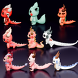 4.png Cute Dragon Character Pack | Chibi Fantasy Creatures | 3D Printable STL Models