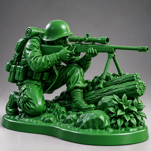 Green Army Toy Soldier – Sniper | STL
