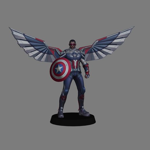 Archivo Stl Falcon - Captain America - Fatws Low Poly 3d Print・modelo 