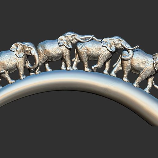Carved Ivory Elephant Bridge 3d printable model tusk V2 3D model