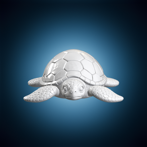Marine Mosaic Turtle Sculpture 3D Print Model