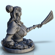 116.png Woman bust with sword and hair in bun (20) - Medieval Fantasy Magic Feudal Old Archaic Saga 28mm 15mm