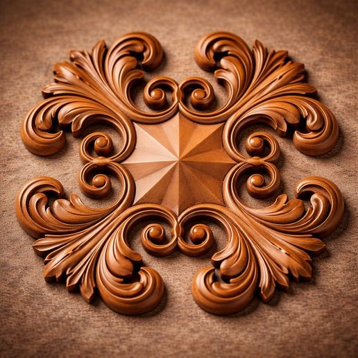 Baroque Square Panel STL | CNC Decorative Relief