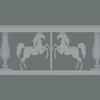 balustrade-with-horse.png Horse Balustrade 3D STL Model: Exquisite Sculpture for Your Projects
