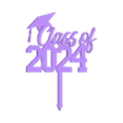 class of 2024 (1).stl Class of 2024 cake topper