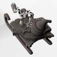 Wireframe-Low-MS-51.jpg Christmas Sleigh with Melted Flexi Snowman.Print-in-place. (No Supports and no Rafts)