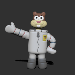 1.png STL file sandy cheeks from spongebob・Design to download and 3D print