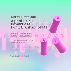 Covers.png Lowercase Font 2 Stamp Stl Files - STL Digital File Download- 3 sizes alphabet