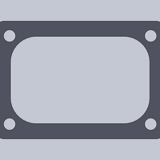 Rectangular Port Flange Gasket 98.6 × 68mm | DXF STL STEP
