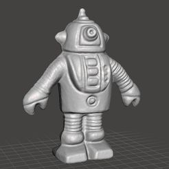 monochromaticrobotfigure1.jpg Archivo STL ROBOT MONOCROMATICO FIGURA VINTAGE MODELO JUGUETE ALIEN 70s・Diseño de impresora 3D para descargar
