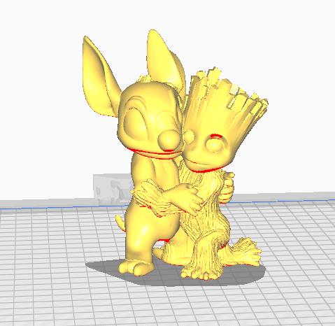 stitch and groot 3D model