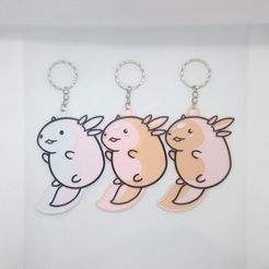 4.jpg STL file Axolotl keychain・Model to download and 3D print
