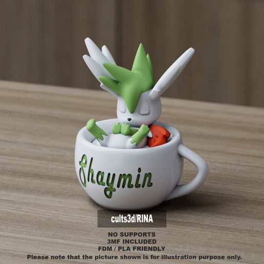 🐉 Shaymin sky forme in the chill cup・ STL File for 3D printing