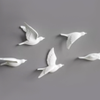 flying_birds_1.png Wall decoration - Flying birds (STL files for 5 different flying bird models)