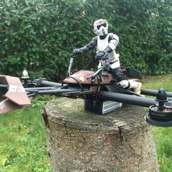 Scoot_StarWars_DRONE2.jpg Free STL file Speeder Bike StarWars Drone Racer・3D printable design to download