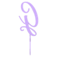 Topper G Cursiva.stl INITIAL CAKE TOPPER LETTER G