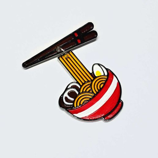 Ramen Brooch 3D model