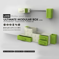 Compre.jpg UMB - ULTIMATE MODULAR BOX SYSTEM! More than 30 parametric parts for you customize your storage