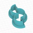 three-half-moons.jpg geometric polymer clay cutter, three half moons