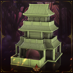 ‘nnn PRs e DE a A « J f; , SN Sn =o } 3D file Shizuka - Samurai Dice Tower・Model to download and 3D print