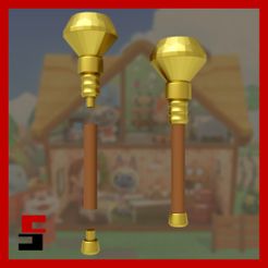 1.jpg STL file Animal Crossing Golden Wand Replica Prop・3D printable model to download