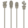 touillette cactus 1 v1.png Cactus Cocktail Shakers / Stirrers x4