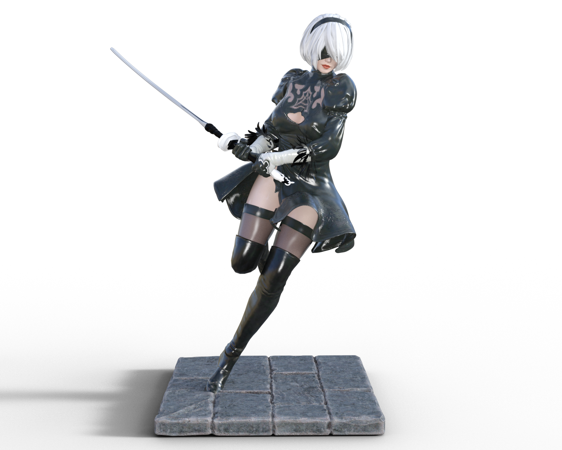 STL file Nier 2B Automata sword fight・3D printable design to download・Cults