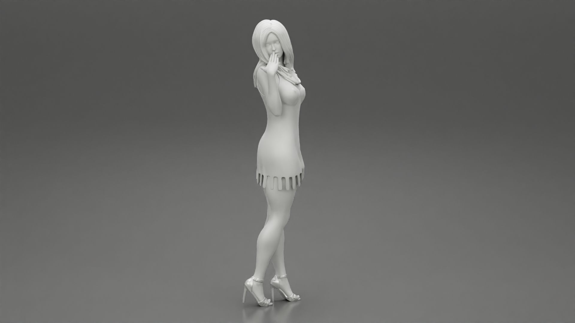 Girl-0008.jpg Fichier 3D Belle femme honteuse posant dans une robe courte Modèle d'impression 3D・Idée pour impression 3D à télécharger, 3DGeshaft