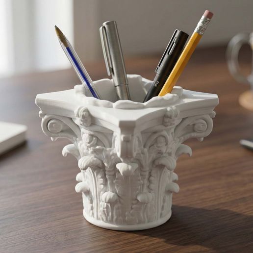 🏛️ Corinthian Column Pen Holder