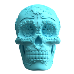 sugarskull 5.png Download OBJ file Mexican Sugar Skull 3D model • 3D print template, JorgeZepeda