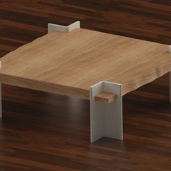 Render-2.jpeg Free STL file Coffee Table Leg・3D print design to download