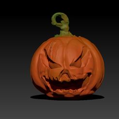 CalabazaRender.jpg Archivo STL gratis Halloween Pumpkin V2・Modelo para descargar y imprimir en 3D