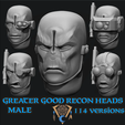 GREATER GOOD RECON HEADS MALE x i 114 VERSIONS (é A O bem maior reconhece as cabeças masculinas