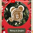 Mickey-de-Jengibre-para-impresion-3d.jpg Mickey Gingerbread Christmas Ornament Pendant
