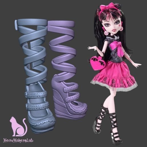 Draculaura, Picture Day, Shoes, Monster High. 3D model