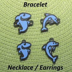 IMG_7344.jpg STL file 4 Dolphin / Shark Necklaces, Bracelets, Earrings, Jewelry・3D printable model to download