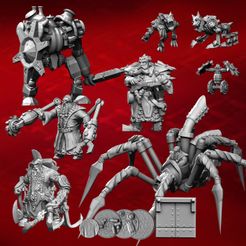 veteran.jpg 3D file Dwarf bundle, PRE-SUPPORTED, with MOUNT and mechanical aids・Model to download and 3D print