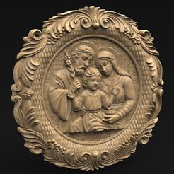 Holy_Family_KEY.jpg STL-Datei Holy Family 3D Relief kostenlos・Design für 3D-Drucker zum herunterladen