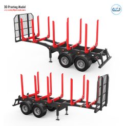 01.jpg 3D file Trailer for Carrying Logs・3D print design to download