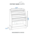 (INSPIRED 7 POTTERY BARN Minialiide MEASUREMENTS IN INCHES Miniature Bookrack Madison Standalone Bookrack, Mini Pottery Barn-inspired Furniture, Miniature Bookcase