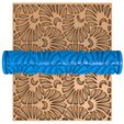 6565666.jpg oriental pattern clay roller stl / pottery roller stl / leaf clay rolling pin /flower pattern cutter printer