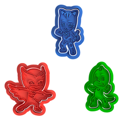 PJ-Masks-Full.png STL file PJ Masks Cookie Cutter Collection・3D print design to download