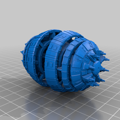 79d58dc5-7cc9-47bb-aee9-76e01e3e7c72.png Free 3D file Kroot Warsphere Battlefleet Gothic・Template to download and 3D print