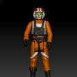 ScreenShot951.jpg Star Wars .stl X-Wing Pilot .3D action figure .OBJ Kenner style.