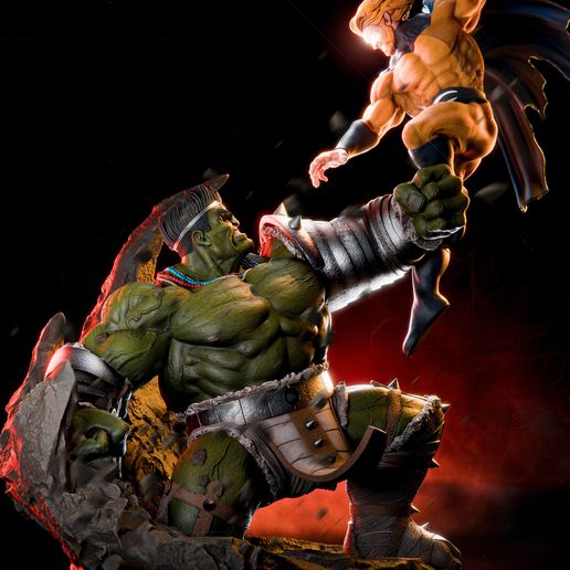 👾 Hulk vs Sentinela - 1/8 Diorama・Arquivo STL para Impressão 3D