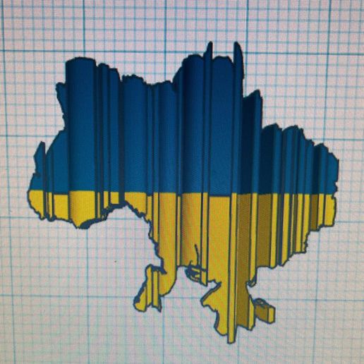 I Stand With on top of map of Ukraine 3D model