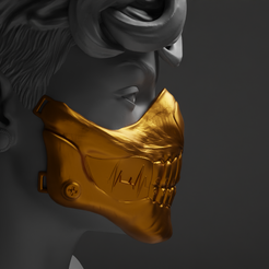 6.png Máscara Cyborg STL para modelo de impresión 3D