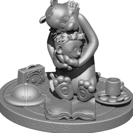 01.jpg Calvin y Hobbes para la impresión 3d stl abrazo modelo