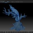 ZBrush2.jpg Three-horned chameleon - (Trioceros jacksonii)-STL 3D print file incl. originals (Cinema, Zbrush) with full-size texture high polygon